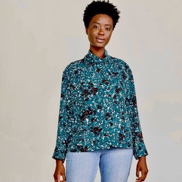 Elizabeth and James Tops - Elizabeth and James Teal Turtleneck Blouse